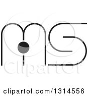 Clipart Of A Black And White Abstract Letter M I S Design Royalty Free Vector Illustration