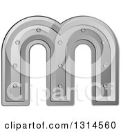 Clipart Of A Silver Metal Letter M Royalty Free Vector Illustration