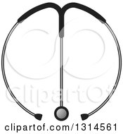 Clipart Of A Letter M Formed Of A Stethoscope Royalty Free Vector Illustration