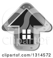 Poster, Art Print Of Black White And Metal Arrow Shaped Home Icon