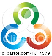 Clipart Of A Colorful Gradient Group Of People In A Circle Royalty Free Vector Illustration