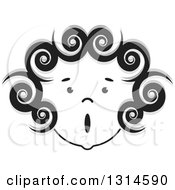 Clipart Of A Black And Silver Curly Haired Girl Making A Funny Face Royalty Free Vector Illustration