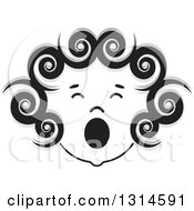 Black And Silver Curly Haired Girl Making A Funny Face 2