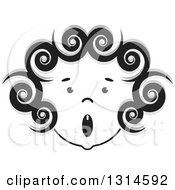 Clipart Of A Black And Silver Curly Haired Girl Making A Funny Face 3 Royalty Free Vector Illustration
