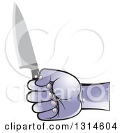 Clipart Of A Black Hand Holding A Knife Royalty Free Vector Illustration