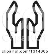 Clipart Of Black And White Hands Royalty Free Vector Illustration