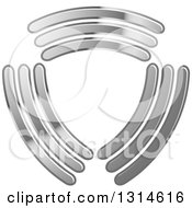 Clipart Of A Shiny Silver Shield Royalty Free Vector Illustration