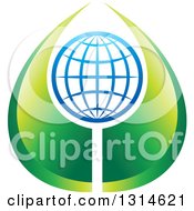 Clipart Of A Gradient Green And Blue Globe Headed Person Royalty Free Vector Illustration by Lal Perera