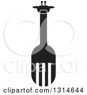 Clipart Of A Black And White Abstract Fork Giraffe Royalty Free Vector Illustration by Lal Perera