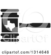 Clipart Of A Black And White Judge Gavel With The State Of Texas Royalty Free Vector Illustration