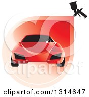 Poster, Art Print Of Red Sports Car And Spray Paint Icon