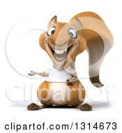 3d Casual Squirrel Wearing A White T Shirt And Presenting