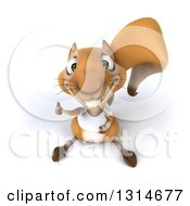 3d Casual Squirrel Wearing A White T Shirt Holding Up A Thumb
