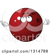 Cartoon Shiny Red Bowling Ball Character Pointing And Giving A Thumb Up
