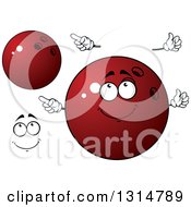 Clipart Of A Cartoon Face Hands And Shiny Red Bowling Balls Royalty Free Vector Illustration
