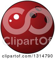 Clipart Of A Cartoon Shiny Red Bowling Ball Royalty Free Vector Illustration