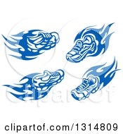 Poster, Art Print Of Blue Tribal Flaming Sports Shoes