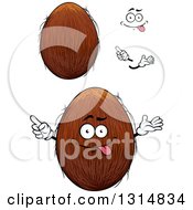 Poster, Art Print Of Cartoon Face Hands And Coconuts