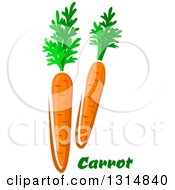 Clipart Of Cartoon Carrots Over Text Royalty Free Vector Illustration