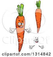 Poster, Art Print Of Cartoon Face Hands And Carrots