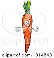 Clipart Of A Cartoon Welcoming Carrot Character Royalty Free Vector Illustration