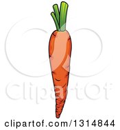 Clipart Of A Cartoon Carrot Royalty Free Vector Illustration