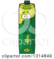 Clipart Of A Happy Green Pear Juice Carton Character 2 Royalty Free Vector Illustration