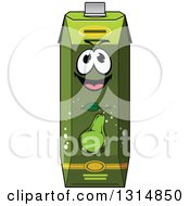Clipart Of A Happy Green Pear Juice Carton Character Royalty Free Vector Illustration