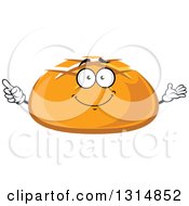 Clipart Of A Cartoon Round Bread Loaf Character Royalty Free Vector Illustration