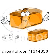 Poster, Art Print Of Cartoon Face Hands And Whole Bread Loaves