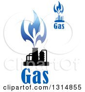 Poster, Art Print Of Black And Blue Natural Gas And Flame Designs With Text 6