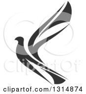 Poster, Art Print Of Black And White Flying Peace Dove