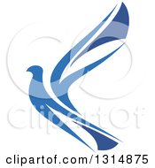 Poster, Art Print Of Blue Flying Peace Dove