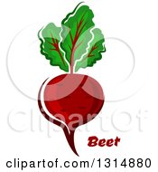 Clipart Of A Cartoon Beet With Text Royalty Free Vector Illustration