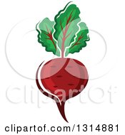 Clipart Of A Cartoon Beet With Greens Royalty Free Vector Illustration