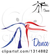 Clipart Of Red Blue And Black Ribbon Couples Dancing Together Royalty Free Vector Illustration