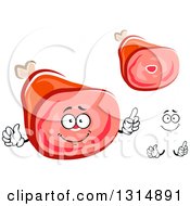 Clipart Of A Cartoon Face Hands And Hams Royalty Free Vector Illustration