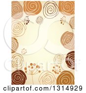 Clipart Of A Retro Doodled Brown And Tan Background With Text Space Royalty Free Vector Illustration