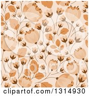 Poster, Art Print Of Seamless Tan And Brown Flower Pattern Background