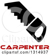 Black Saw And Red Carpenter Text