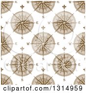 Poster, Art Print Of Seamless Patterned Background Of Compasses 4