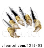 Clipart Of Scary Claws Shredding Through Metal Royalty Free Vector Illustration by AtStockIllustration