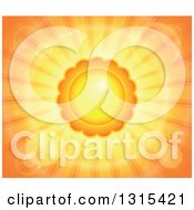 Clipart Of A Cartoon Sun With Flares And Sunset Rays Royalty Free Vector Illustration by visekart