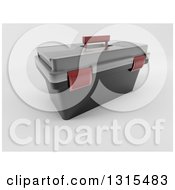 Clipart Of A 3d Tool Box On A Shaded White Background Royalty Free Illustration