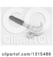 Clipart Of A 3d Hammer On A Shaded White Background Royalty Free Illustration