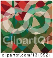 Poster, Art Print Of Low Poly Abstract Geometric Background Of Amazon Green