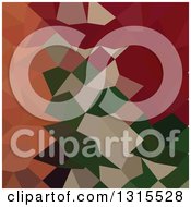 Poster, Art Print Of Low Poly Abstract Geometric Background Of Orange Red