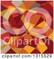 Poster, Art Print Of Low Poly Abstract Geometric Background Of Carnelian Red