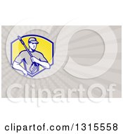 Clipart Of A Retro Pressure Power Washer Worker Man And Rays Background Or Business Card Design Royalty Free Illustration