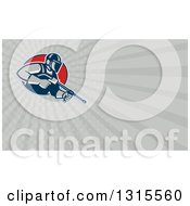 Clipart Of A Retro Working Pressure Power Washer Worker Man And Rays Background Or Business Card Design Royalty Free Illustration